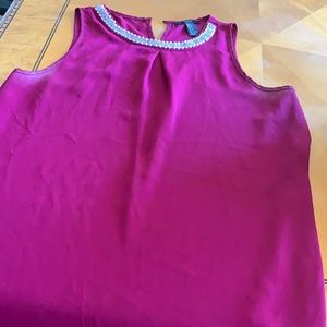 Fuchsia sleeveless with collar